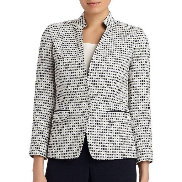 Lafayette 148 New York Jackets & Blazers - Lafayette 148 Inverted Collar Textured Blazer Jacket Office Work Business Casual